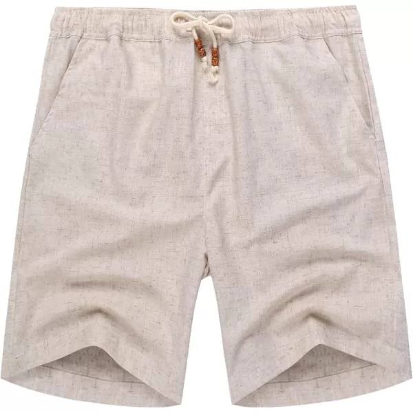COOFANDY Men's Linen Shorts Casual Elastic Waist Drawstring Summer Beach Shorts