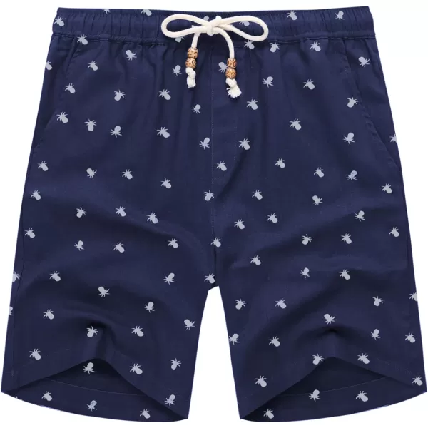 COOFANDY Men's Linen Shorts Casual Elastic Waist Drawstring Summer Beach Shorts