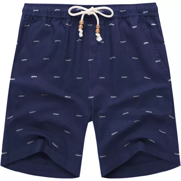 COOFANDY Men's Linen Shorts Casual Elastic Waist Drawstring Summer Beach Shorts