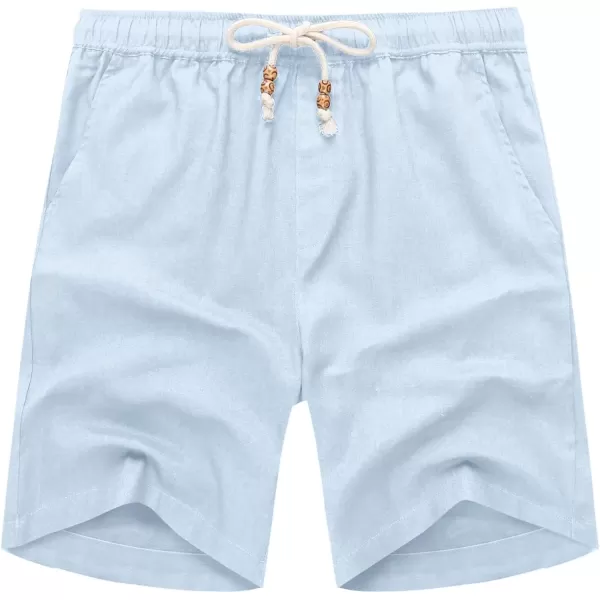 COOFANDY Men's Linen Shorts Casual Elastic Waist Drawstring Summer Beach Shorts
