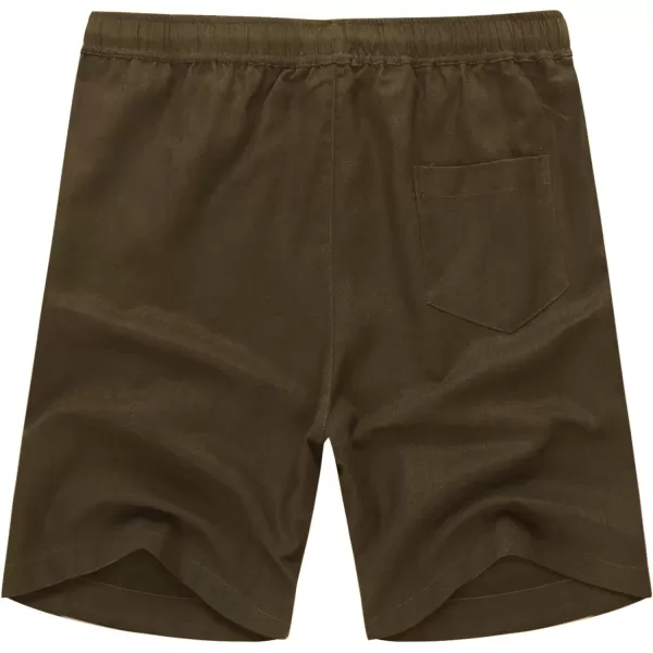 COOFANDY Men's Linen Shorts Casual Elastic Waist Drawstring Summer Beach Shorts