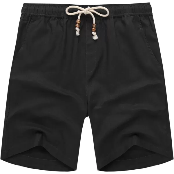 COOFANDY Men's Linen Shorts Casual Elastic Waist Drawstring Summer Beach Shorts