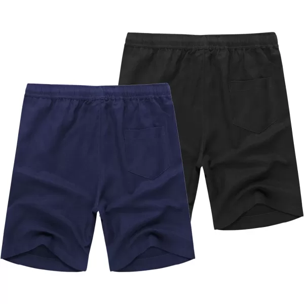 COOFANDY Men's Linen Shorts Casual Elastic Waist Drawstring Summer Beach Shorts