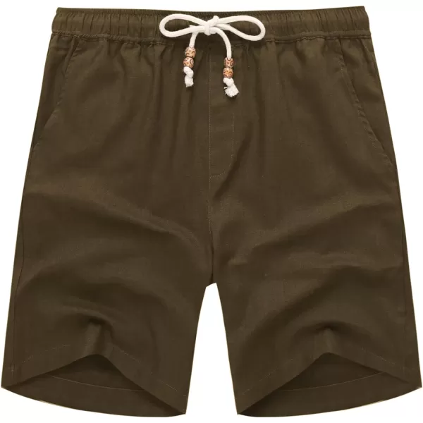 COOFANDY Men's Linen Shorts Casual Elastic Waist Drawstring Summer Beach Shorts