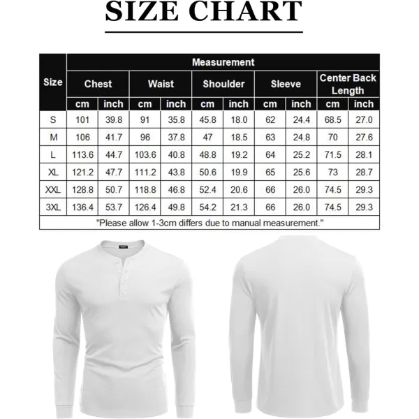 COOFANDY Men's Long Sleeve Henley Shirts Stretch Ribbed T-Shirts Fashion Casual Basic Tops
