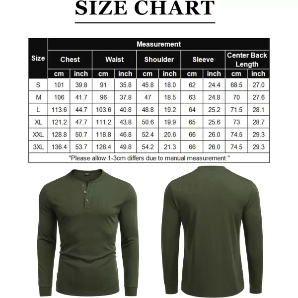 COOFANDY Men's Long Sleeve Henley Shirts Stretch Ribbed T-Shirts Fashion Casual Basic Tops