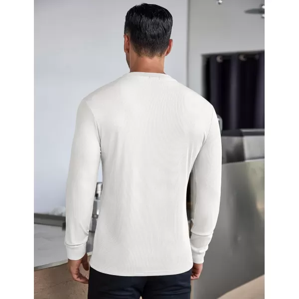 COOFANDY Men's Long Sleeve Henley Shirts Stretch Ribbed T-Shirts Fashion Casual Basic Tops