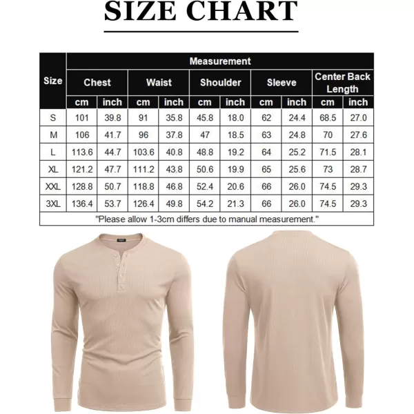 COOFANDY Men's Long Sleeve Henley Shirts Stretch Ribbed T-Shirts Fashion Casual Basic Tops