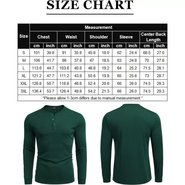 COOFANDY Men's Long Sleeve Henley Shirts Stretch Ribbed T-Shirts Fashion Casual Basic Tops