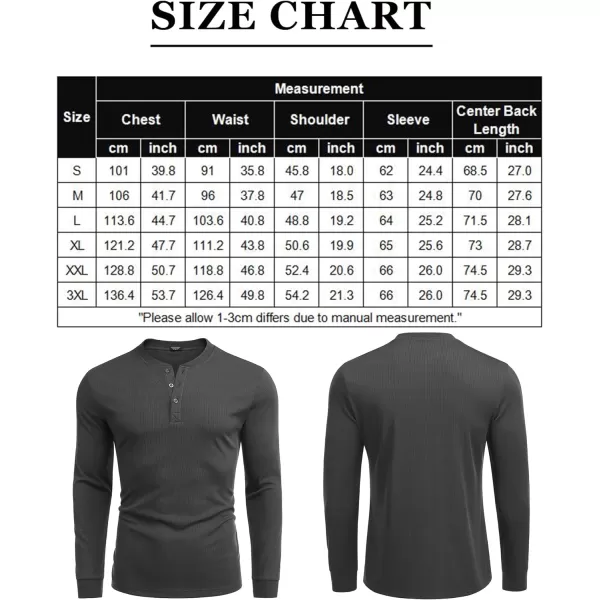 COOFANDY Men's Long Sleeve Henley Shirts Stretch Ribbed T-Shirts Fashion Casual Basic Tops
