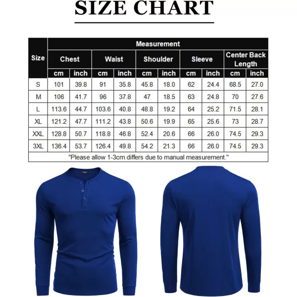 COOFANDY Men's Long Sleeve Henley Shirts Stretch Ribbed T-Shirts Fashion Casual Basic Tops