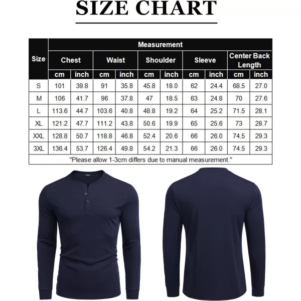 COOFANDY Men's Long Sleeve Henley Shirts Stretch Ribbed T-Shirts Fashion Casual Basic Tops