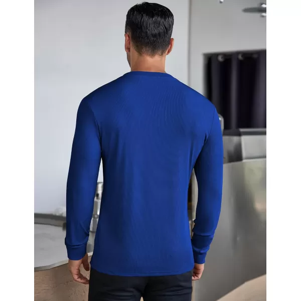 COOFANDY Men's Long Sleeve Henley Shirts Stretch Ribbed T-Shirts Fashion Casual Basic Tops