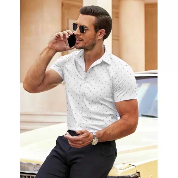 COOFANDY Men's Muscle Fit Dress Shirts Wrinkle-Free Short Sleeve Casual Button Down Shirt