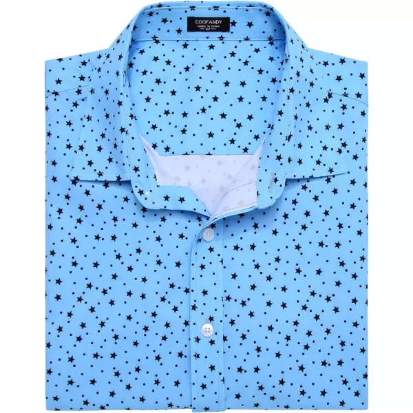 COOFANDY Men's Muscle Fit Dress Shirts Wrinkle-Free Short Sleeve Casual Button Down Shirt