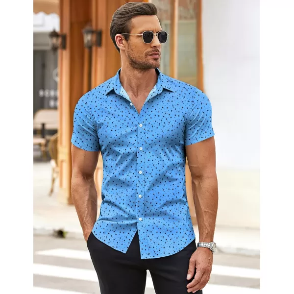 COOFANDY Men's Muscle Fit Dress Shirts Wrinkle-Free Short Sleeve Casual Button Down Shirt