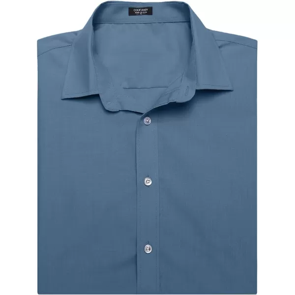 COOFANDY Men's Muscle Fit Dress Shirts Wrinkle-Free Short Sleeve Casual Button Down Shirt