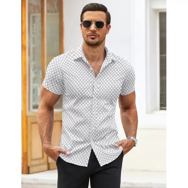 COOFANDY Men's Muscle Fit Dress Shirts Wrinkle-Free Short Sleeve Casual Button Down Shirt