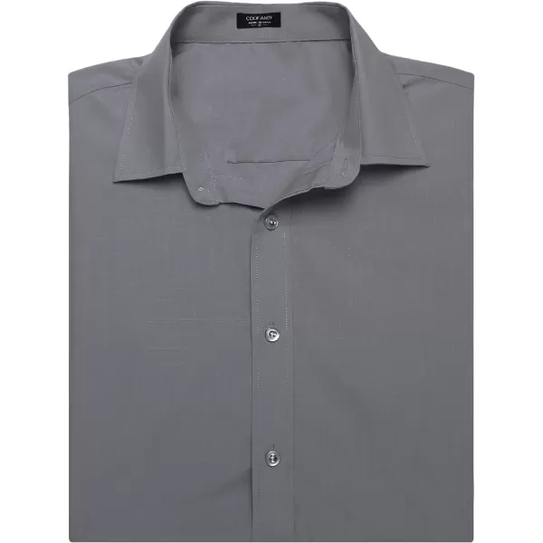 COOFANDY Men's Muscle Fit Dress Shirts Wrinkle-Free Short Sleeve Casual Button Down Shirt