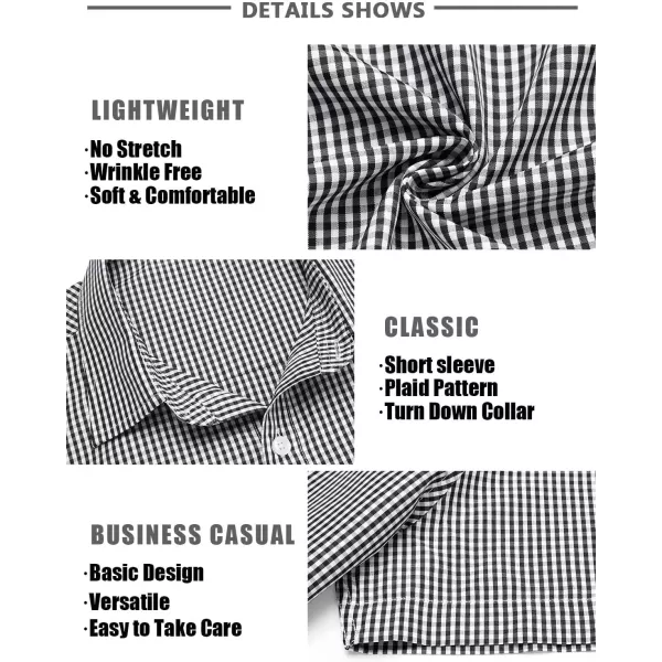 COOFANDY Men's Muscle Fit Dress Shirts Wrinkle-Free Short Sleeve Casual Button Down Shirt