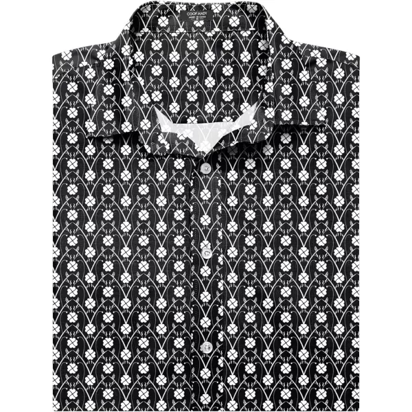 COOFANDY Men's Muscle Fit Dress Shirts Wrinkle-Free Short Sleeve Casual Button Down Shirt