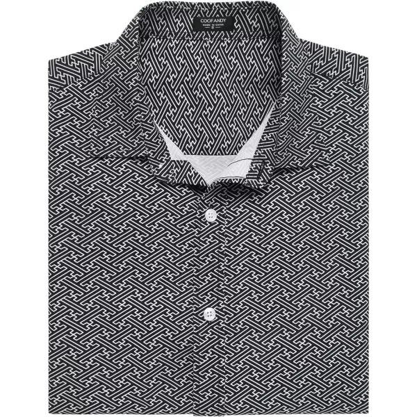 COOFANDY Men's Muscle Fit Dress Shirts Wrinkle-Free Short Sleeve Casual Button Down Shirt