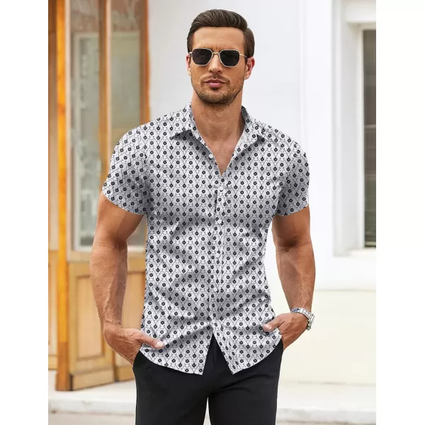 COOFANDY Men's Muscle Fit Dress Shirts Wrinkle-Free Short Sleeve Casual Button Down Shirt