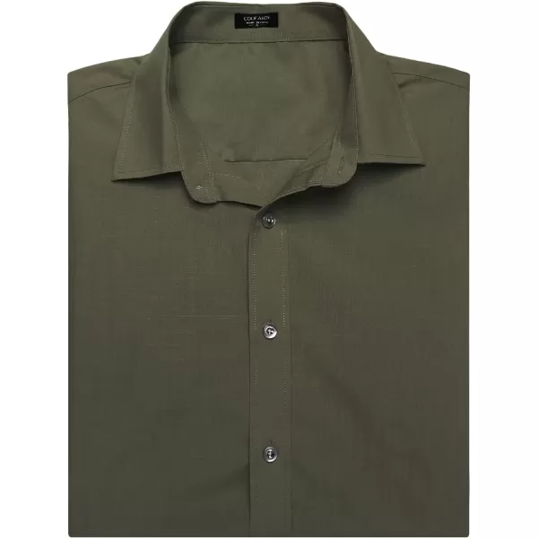 COOFANDY Men's Muscle Fit Dress Shirts Wrinkle-Free Short Sleeve Casual Button Down Shirt