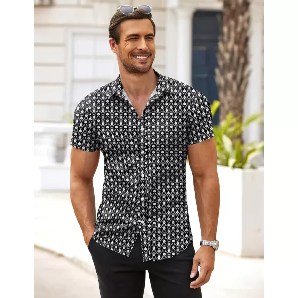 COOFANDY Men's Muscle Fit Dress Shirts Wrinkle-Free Short Sleeve Casual Button Down Shirt