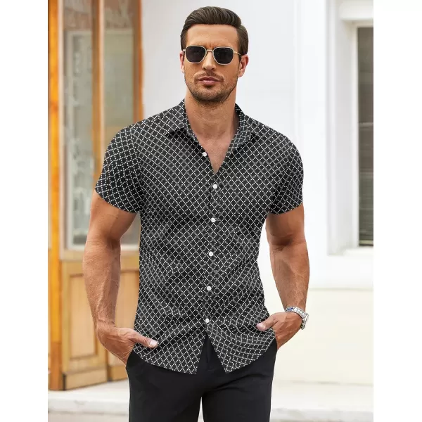 COOFANDY Men's Muscle Fit Dress Shirts Wrinkle-Free Short Sleeve Casual Button Down Shirt