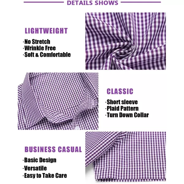 COOFANDY Men's Muscle Fit Dress Shirts Wrinkle-Free Short Sleeve Casual Button Down Shirt