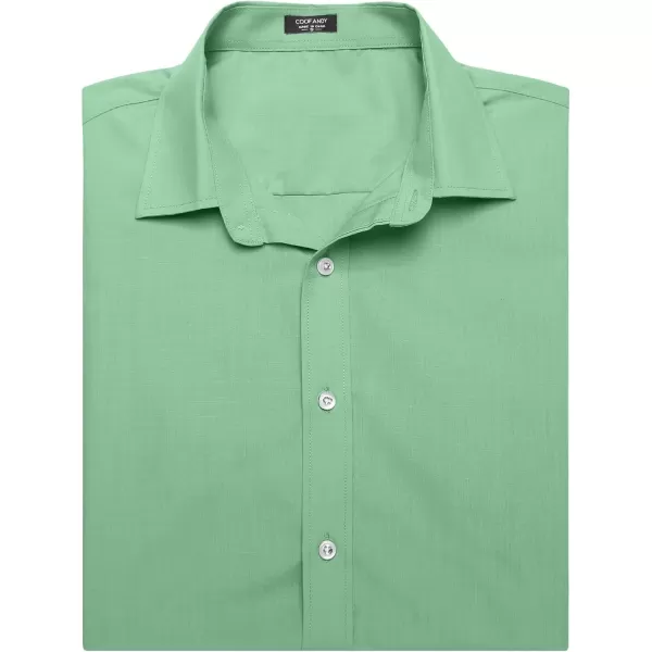 COOFANDY Men's Muscle Fit Dress Shirts Wrinkle-Free Short Sleeve Casual Button Down Shirt