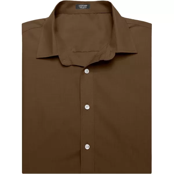 COOFANDY Men's Muscle Fit Dress Shirts Wrinkle-Free Short Sleeve Casual Button Down Shirt