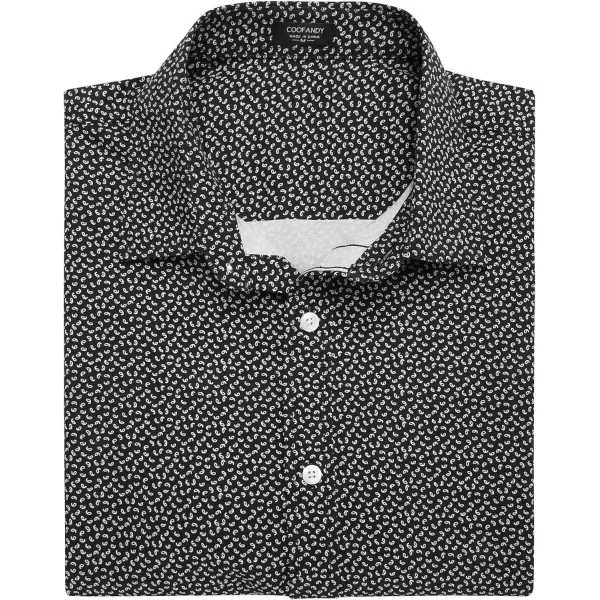 COOFANDY Men's Muscle Fit Dress Shirts Wrinkle-Free Short Sleeve Casual Button Down Shirt
