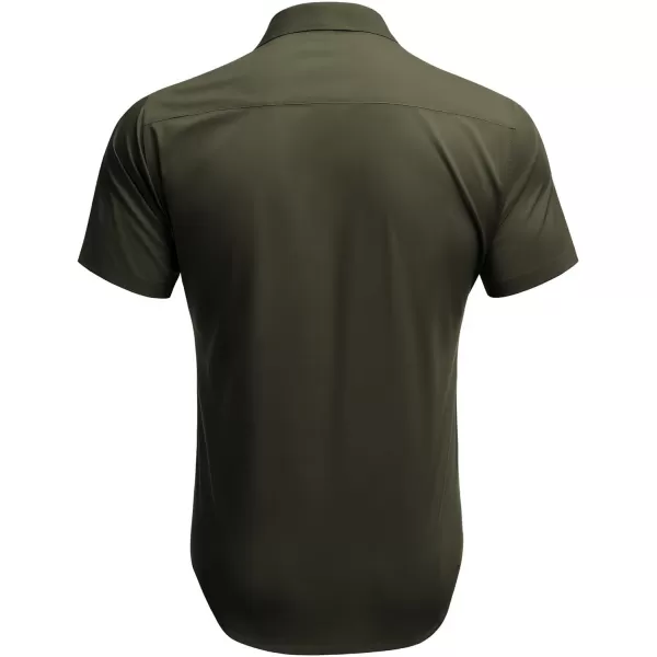 COOFANDY Men's Muscle Fit Dress Shirts Wrinkle-Free Short Sleeve Casual Button Down Shirt