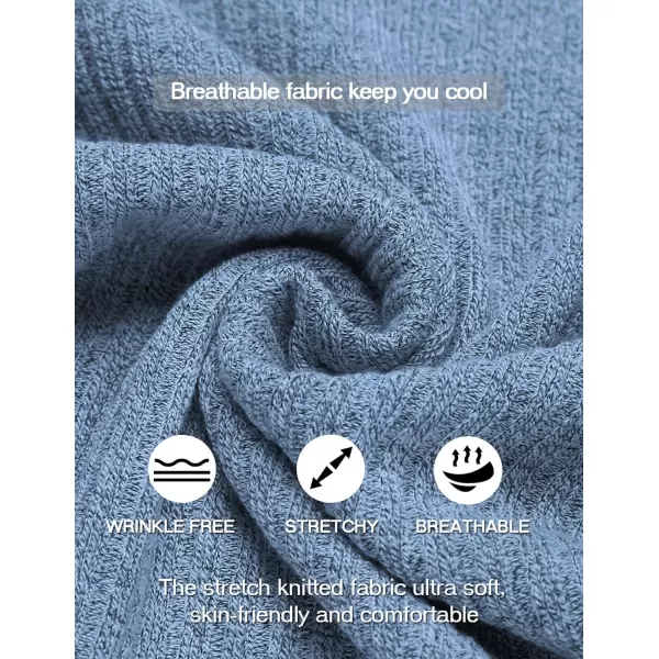 COOFANDY Men's Muscle T Shirts Stretch Short Sleeve V Neck Bodybuilding Workout Tee Shirts Ribbed Knit Shirt