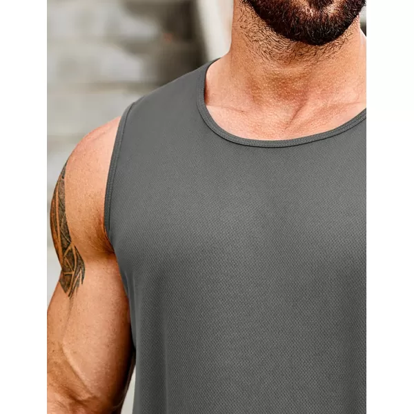 COOFANDY Men's Muscle Tank Tops Quick Dry 2 Pack Workout Gym Tanks Casual Sleeveless T Shirts