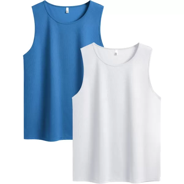 COOFANDY Men's Muscle Tank Tops Quick Dry 2 Pack Workout Gym Tanks Casual Sleeveless T Shirts