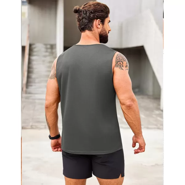 COOFANDY Men's Muscle Tank Tops Quick Dry 2 Pack Workout Gym Tanks Casual Sleeveless T Shirts
