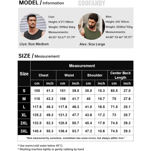 COOFANDY Men's Muscle Tank Tops Quick Dry 2 Pack Workout Gym Tanks Casual Sleeveless T Shirts