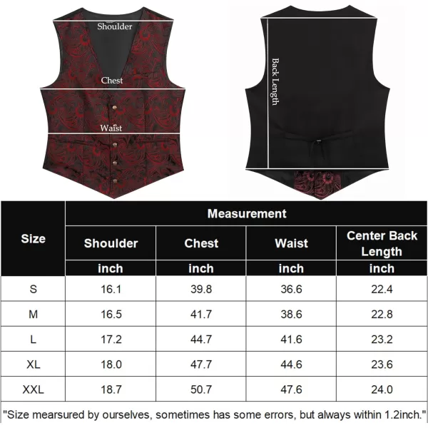 COOFANDY Men's Paisley Vests Victorian Steampunk Gothic Suit Vest Slim Fit V-Neck Tuxedo Waistcoat