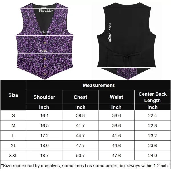 COOFANDY Men's Paisley Vests Victorian Steampunk Gothic Suit Vest Slim Fit V-Neck Tuxedo Waistcoat