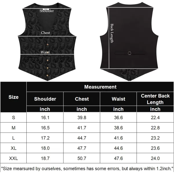 COOFANDY Men's Paisley Vests Victorian Steampunk Gothic Suit Vest Slim Fit V-Neck Tuxedo Waistcoat