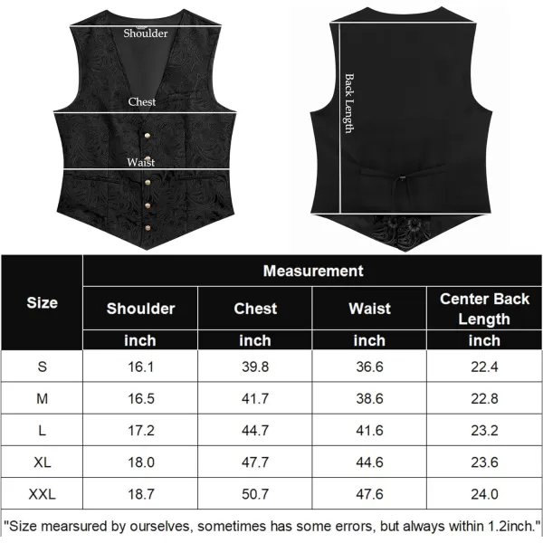 COOFANDY Men's Paisley Vests Victorian Steampunk Gothic Suit Vest Slim Fit V-Neck Tuxedo Waistcoat