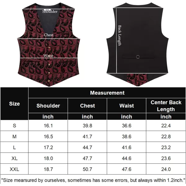 COOFANDY Men's Paisley Vests Victorian Steampunk Gothic Suit Vest Slim Fit V-Neck Tuxedo Waistcoat