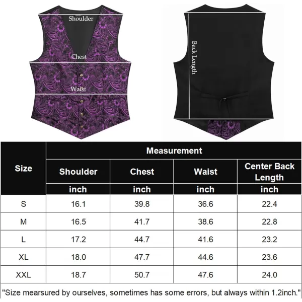 COOFANDY Men's Paisley Vests Victorian Steampunk Gothic Suit Vest Slim Fit V-Neck Tuxedo Waistcoat