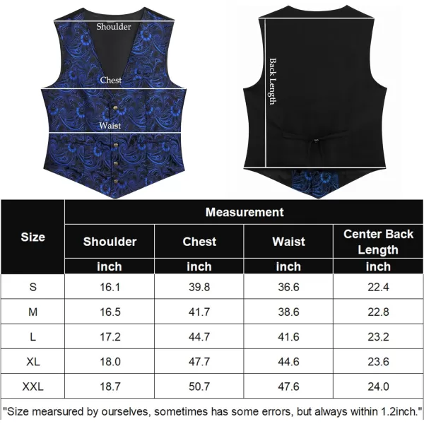 COOFANDY Men's Paisley Vests Victorian Steampunk Gothic Suit Vest Slim Fit V-Neck Tuxedo Waistcoat