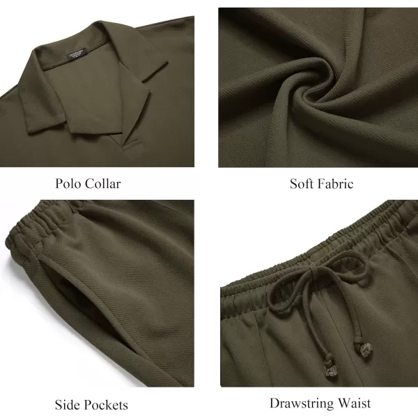 COOFANDY Men's Polo Shirt and Shorts Set 2 Piece Outfits Fashion Summer Tracksuits Short Sleeve Casual Polo Suit