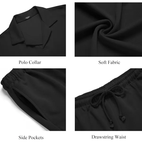 COOFANDY Men's Polo Shirt and Shorts Set 2 Piece Outfits Fashion Summer Tracksuits Short Sleeve Casual Polo Suit