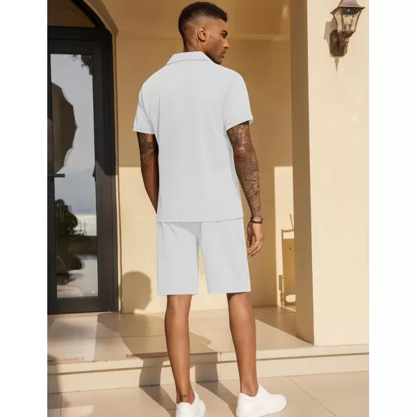 COOFANDY Men's Polo Shirt and Shorts Set 2 Piece Outfits Fashion Summer Tracksuits Short Sleeve Casual Polo Suit